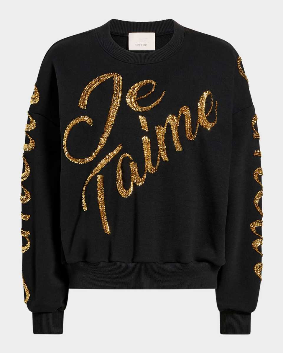 Crushed Sequin Loveletter Brandy Sweater